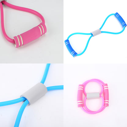 8-character arm tensioner exercise fitness trainer latex shoulder neck home stretch with elastic rope back - image 3