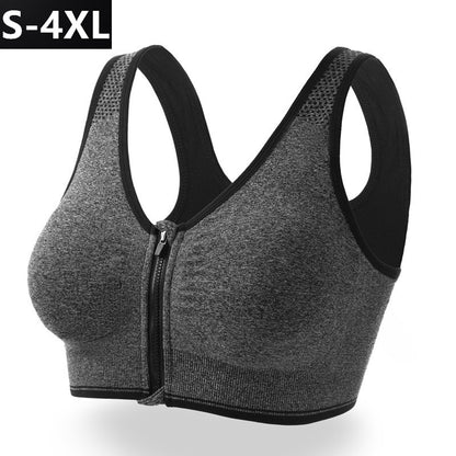 Front zipper sports bra professional shockproof breathable wireless running vest yoga sports underwear for women - image 1