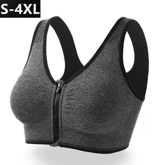 Front zipper sports bra professional shockproof breathable wireless running vest yoga sports underwear for women - image 1