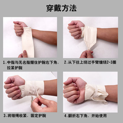 Fitness Wrist Bracer Men's and Women's Bright Push Professional Weightlifting Bandage Strength Lift Wrist Fixed Sports Protection White Pure Cotton Belt - image 5