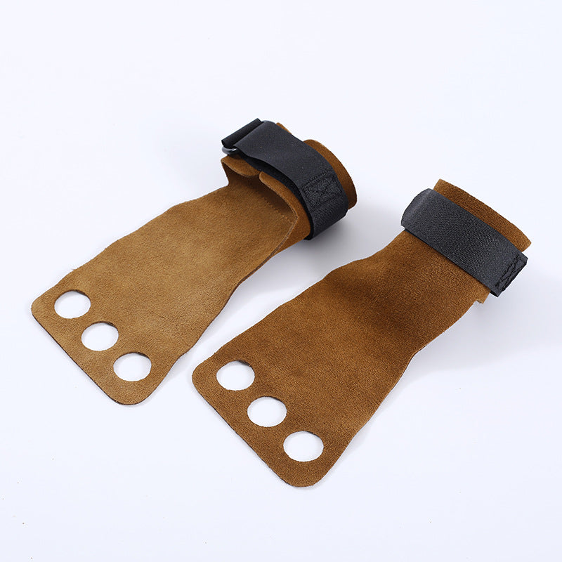 Sports and Fitness Cowhide Horizontal Bar Pull-Up Booster Belt Deadlift Bench Press Exercise Palm Guard Universal Grip Belt Wrist Guard - image 1