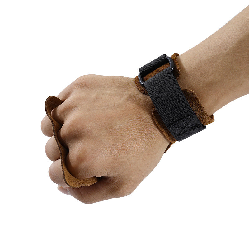 Sports and Fitness Cowhide Horizontal Bar Pull-Up Booster Belt Deadlift Bench Press Exercise Palm Guard Universal Grip Belt Wrist Guard - image 2