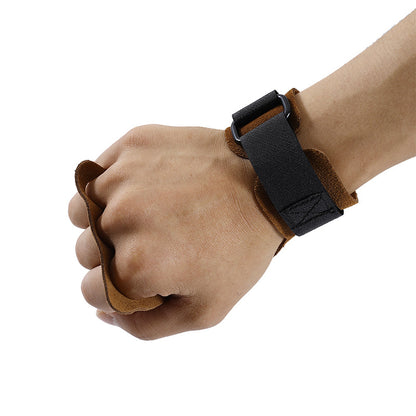 Sports and Fitness Cowhide Horizontal Bar Pull-Up Booster Belt Deadlift Bench Press Exercise Palm Guard Universal Grip Belt Wrist Guard - image 2