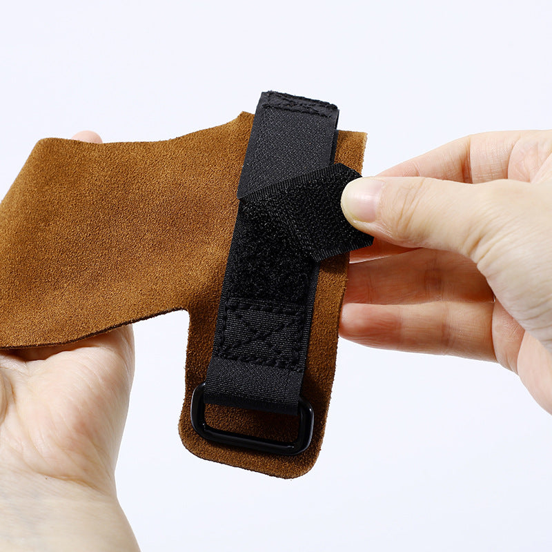Sports and Fitness Cowhide Horizontal Bar Pull-Up Booster Belt Deadlift Bench Press Exercise Palm Guard Universal Grip Belt Wrist Guard - image 4