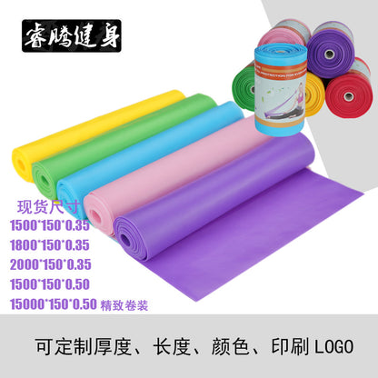 Factory in stock wholesale yoga tension band elastic band strength training stretch band tension film support printed LOGO - image 1