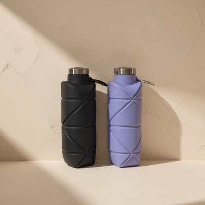 Silicone folding sports water bottle with 500 ml or 700 ml capacity - view 3