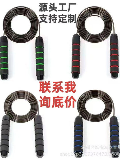 Cross-Border Popular Weighted Steel Wire Jump Rope for Running, Speed Training, Fitness Training, and Professional Bearing-Bearing Jump Rope for Physical Exams - image 1