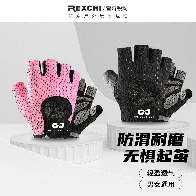 Ricky Outdoor Riding Fitness Half-finger Gloves Men's and Women's Running Mountaineering Weightlifting Non-slip Breathable Thin Gloves - image 1