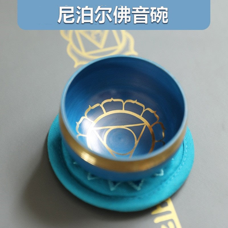 Wholesale Nepalese Handmade Buddha Sound Bowl Yoga Meditation Singing Bowl Seven Sets of Bowl Seven-Color Bowl Colorful Bowl Ear Picking Healing - image 2