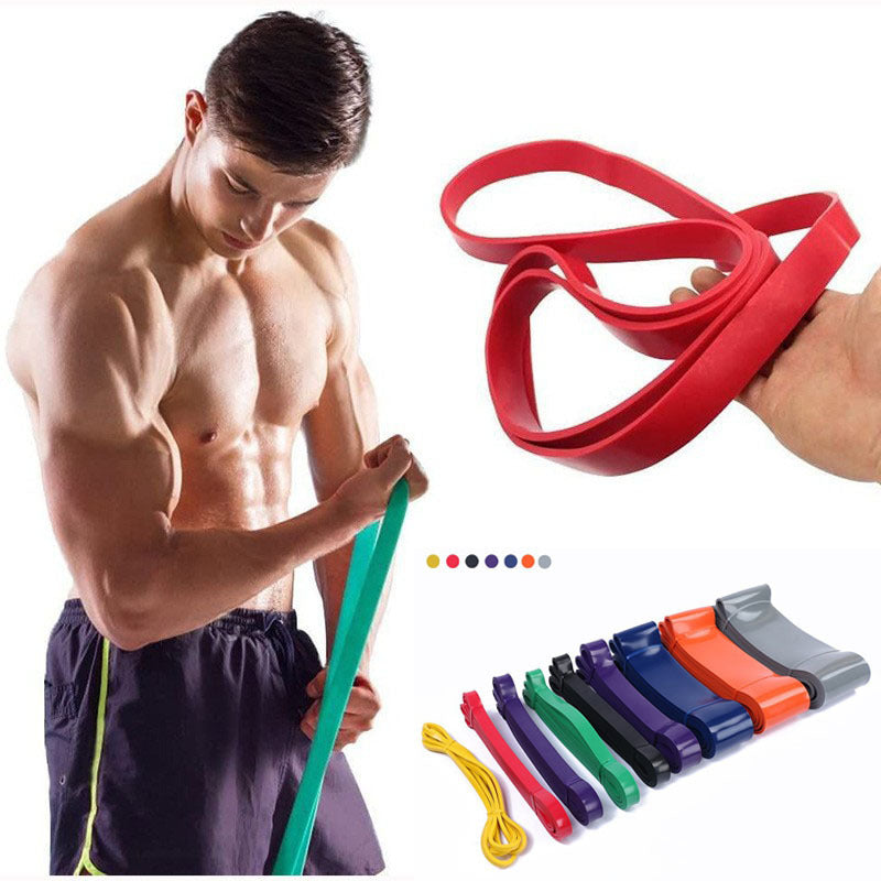 Tpe fitness elastic belt pull-up resistance belt indoor fitness tension rope strength tension belt elastic rope - image 1