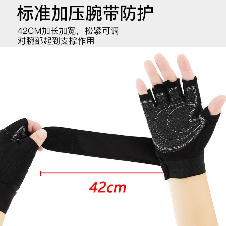 New fitness gloves men's and women's anti-slip wrist guard barbell cycling sports equipment half finger gloves foreign trade cross-border - image 2
