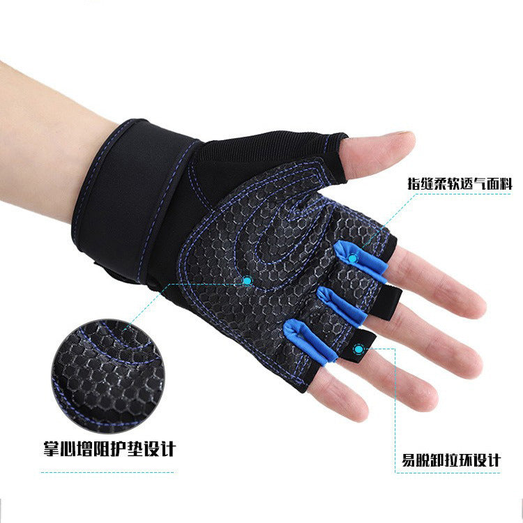 New fitness gloves men's and women's anti-slip wrist guard barbell cycling sports equipment half finger gloves foreign trade cross-border - image 3