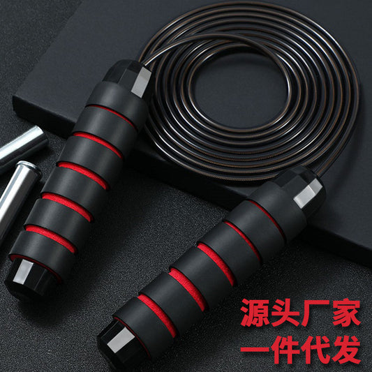Steel wire rope skipping weight-bearing adult fitness weight loss rope student high school entrance examination training competition special rope double bearing adjustable - image 1
