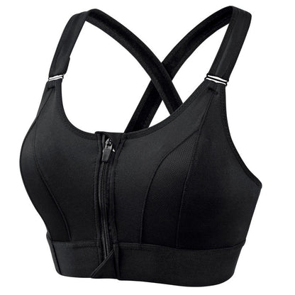 Cross-border Adjustable Front Zipper Sports Bra Shockproof Non-rimmed Vest Yoga Cross Beauty Back Underwear Women's Large Size - image 5