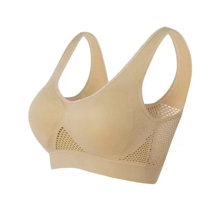 Carefully Selected Sports-Bra Cross-Border Plus-Size Breathable Mesh Backless Push-Up Sports Bra Mesh Running Yoga Bra - image 5