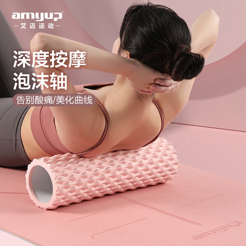 Foam Roller Eva Water Drop Type Muscle Relaxation Wolf Tooth Massage Stick Hollow Yoga Column Massage Roller - image 2