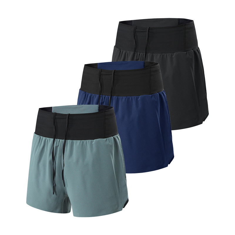 Sports shorts men's fake two-piece double-layer fitness shorts marathon cross-country running training pants quick-drying three-point pants - image 5