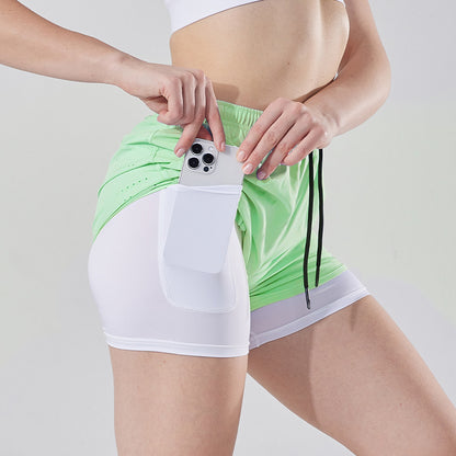 Sports Shorts Men's Running Marathon Track and Field Loose Three-point Pants Quick-drying Lined Anti-running Double-layer Fitness Shorts - image 4