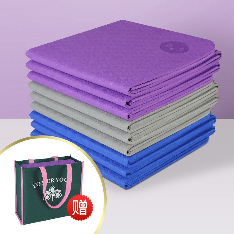Folding Yoga Mat Tpe Portable Student Nap Mat Eco-Friendly Odorless Non-Slip Sports Cross-Border Yoga Mat - image 3