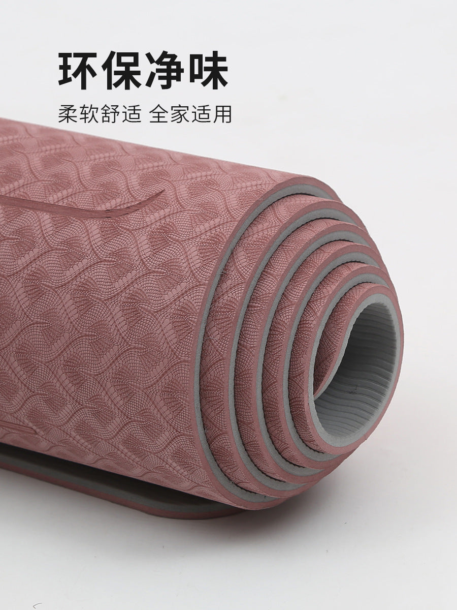 Widened tpe yoga mat manufacturers thickened non-slip fitness mat soundproof rope skipping mat home dance mat wholesale - image 1
