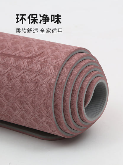 Widened tpe yoga mat manufacturers thickened non-slip fitness mat soundproof rope skipping mat home dance mat wholesale - image 1