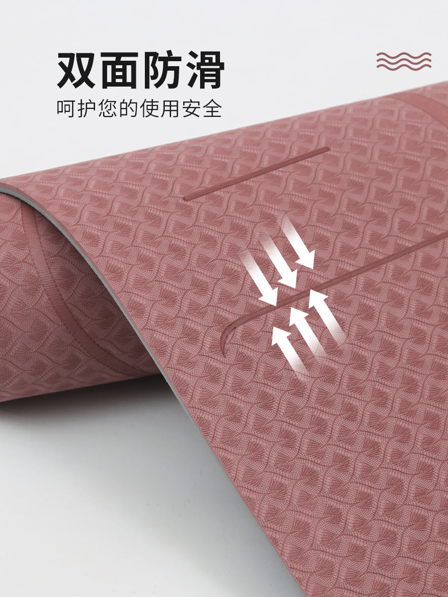 Widened tpe yoga mat manufacturers thickened non-slip fitness mat soundproof rope skipping mat home dance mat wholesale - image 2