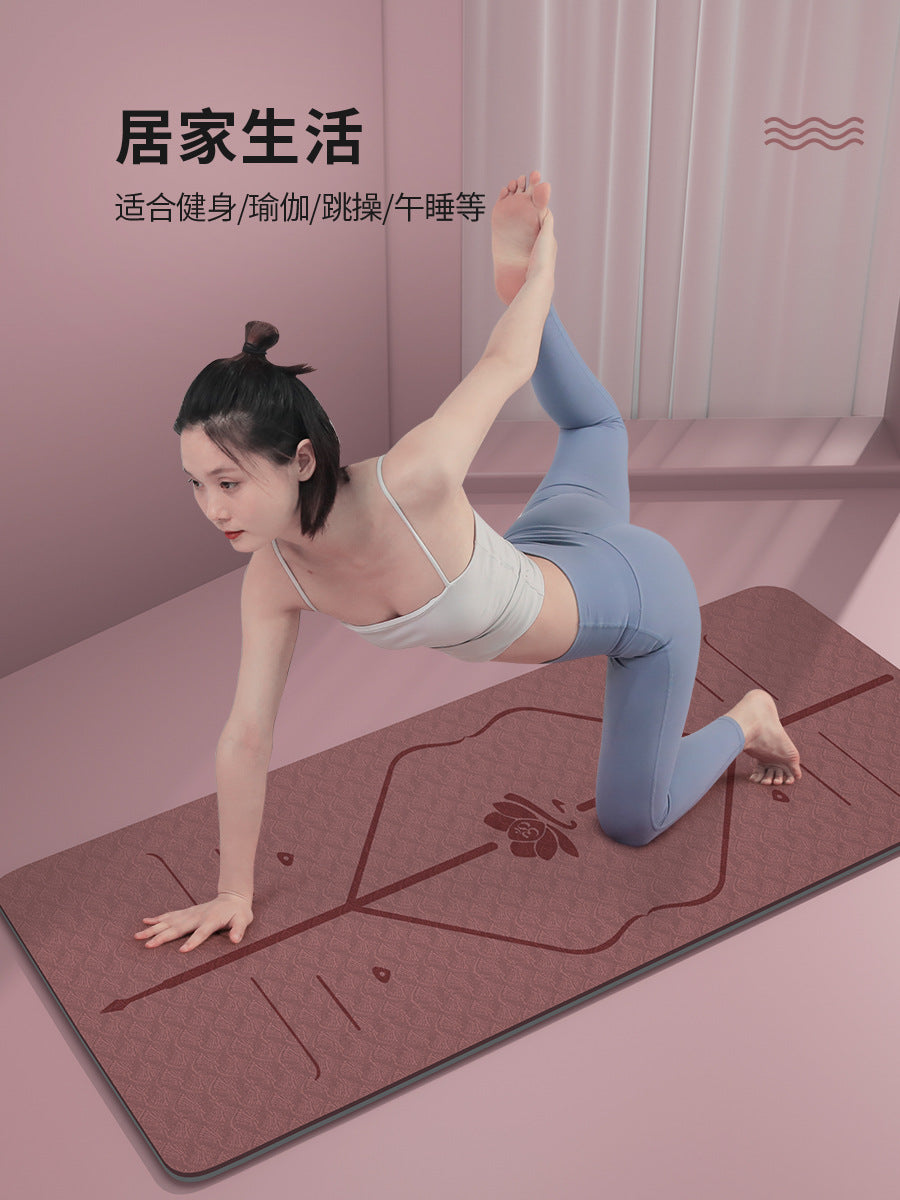 Widened tpe yoga mat manufacturers thickened non-slip fitness mat soundproof rope skipping mat home dance mat wholesale - image 3