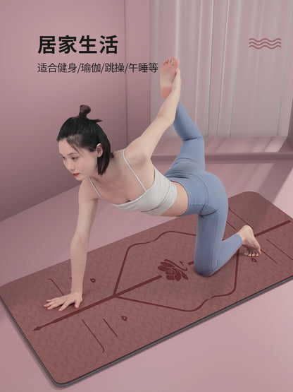 Widened tpe yoga mat manufacturers thickened non-slip fitness mat soundproof rope skipping mat home dance mat wholesale - image 3