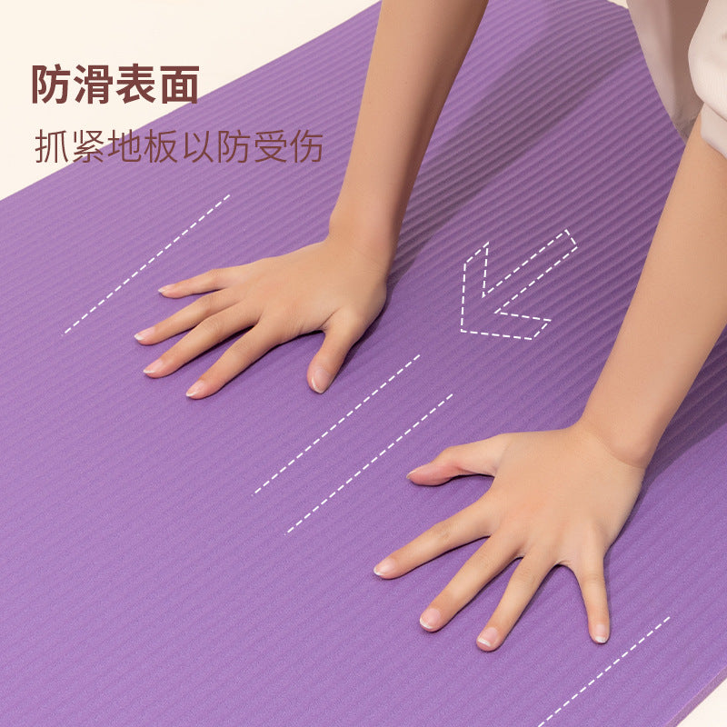 Factory wholesale lengthened NBR yoga mat widened thickened dance fitness mat exercise mat long 2cm sleeping mat - image 3