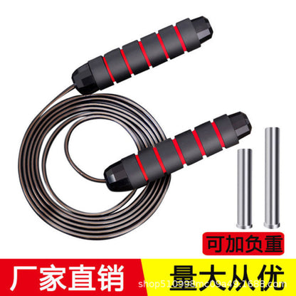 Amazon Weighted Steel Wire Jump Rope Fitness Exercise Student Competition Bearing Jump Rope Sports Goods Wholesale - image 1