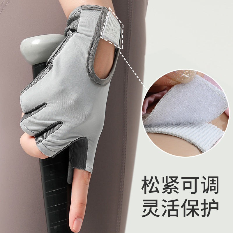 Outdoor Cycling Sports Gloves for Women Yoga Training Bicycle Equipment Non-Slip Silicone Shock-Absorbing Fitness Half-Finger Gloves for Men - image 4
