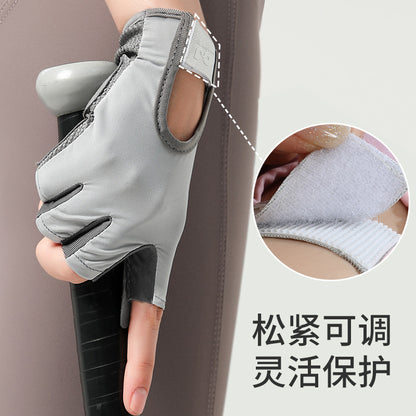Outdoor Cycling Sports Gloves for Women Yoga Training Bicycle Equipment Non-Slip Silicone Shock-Absorbing Fitness Half-Finger Gloves for Men - image 4