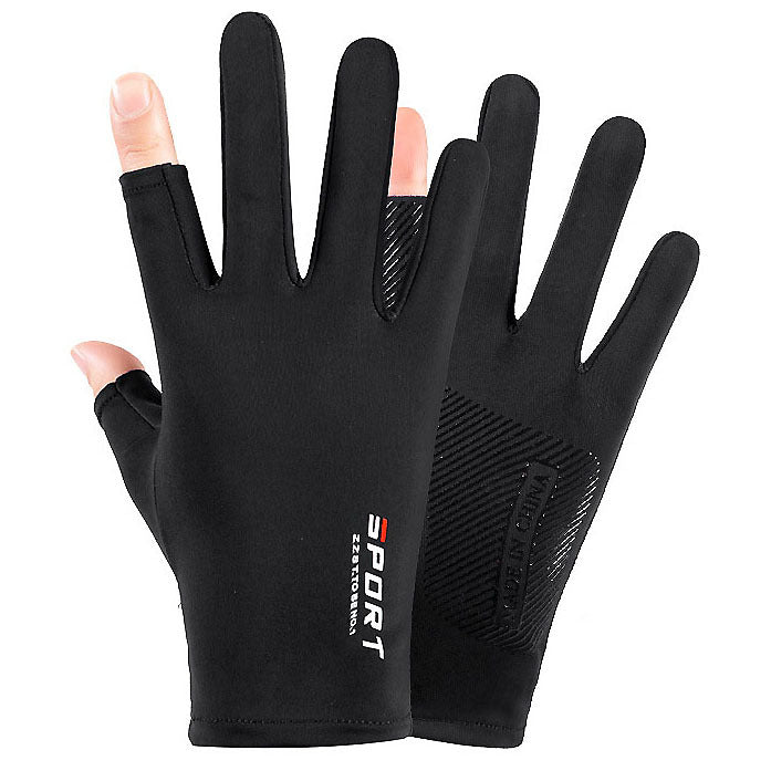 Driving fishing gloves half finger ice silk non-slip gloves breathable sunscreen fitness cycling express quick-drying gloves - image 1