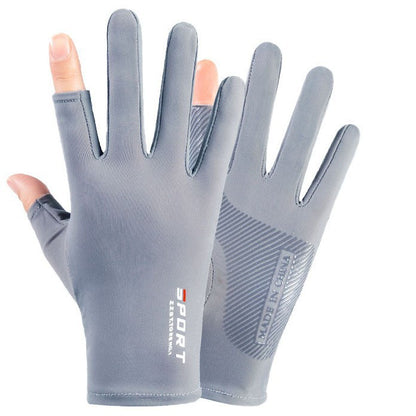 Driving fishing gloves half finger ice silk non-slip gloves breathable sunscreen fitness cycling express quick-drying gloves - image 4