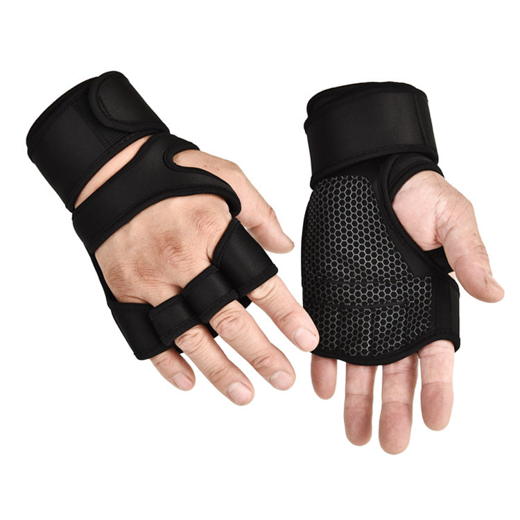Fitness Gloves Men's and Women's Wrist Bracers Anti-slip Wear-resistant Horizontal Bar Weightlifting Outdoor Sports Plus Wristband Training Gloves - image 1