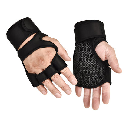 Fitness Gloves Men's and Women's Wrist Bracers Anti-slip Wear-resistant Horizontal Bar Weightlifting Outdoor Sports Plus Wristband Training Gloves - image 1