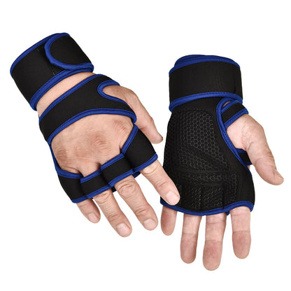 Fitness Gloves Men's and Women's Wrist Bracers Anti-slip Wear-resistant Horizontal Bar Weightlifting Outdoor Sports Plus Wristband Training Gloves - image 2