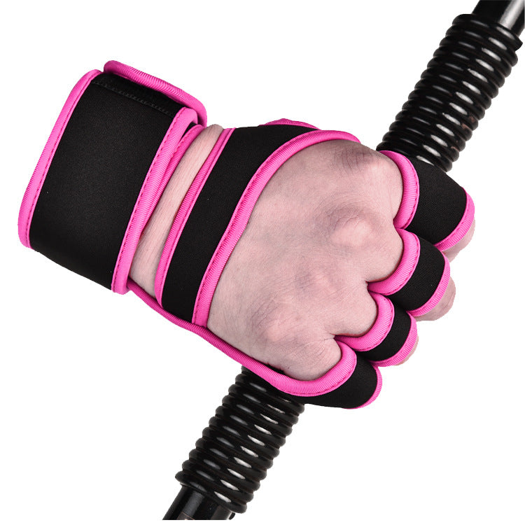 Fitness Gloves Men's and Women's Wrist Bracers Anti-slip Wear-resistant Horizontal Bar Weightlifting Outdoor Sports Plus Wristband Training Gloves - image 4