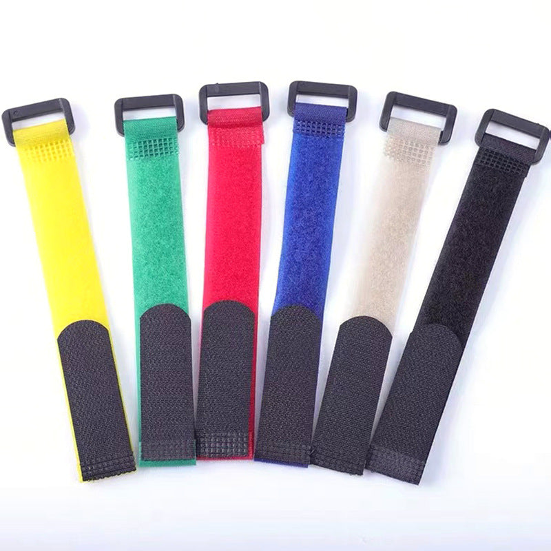 Factory spot supply of various styles Velcro cable tie self-adhesive plastic buckle fixed yoga goods can be printed LOGO - image 2