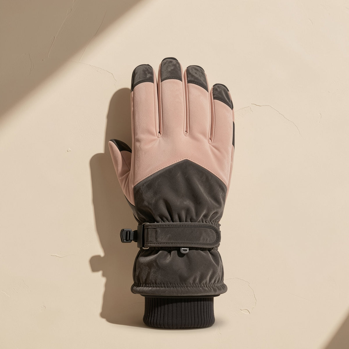 Polyester touch-screen ski gloves with waterproof, windproof, anti-slip, and warm functions