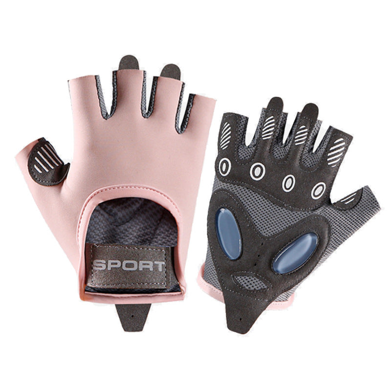 Half-finger Fitness Gloves Women's Non-slip Sports Wear-resistant Air Cushion Anti-vibration Ice Silk Breathable Yoga Anti-cocoon Cycling Gloves - image 5