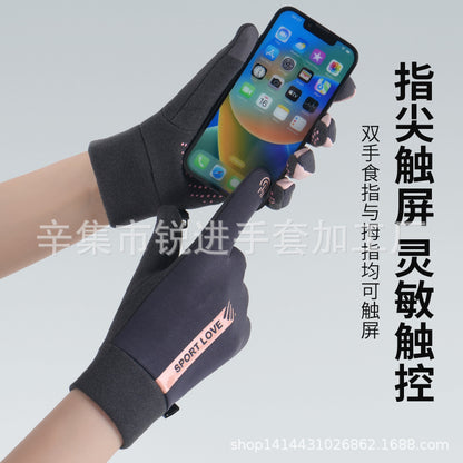 Autumn and winter days outdoor sports warm gloves men's and women's cycling couples cycling driving touch screen finger fitness gloves - image 4