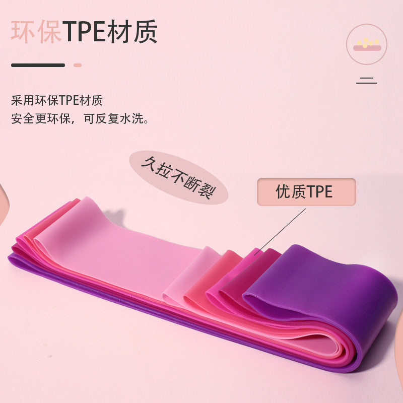 Yoga Resistance Circle Pink Elastic Band Thin Ring-Shaped Fitness Resistance Circle Mini Circle Stretching Band Yoga Elastic Band - image 2