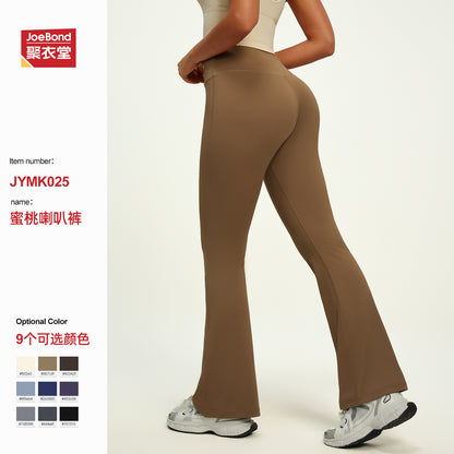 Cross-Border Sports Fitness Pants High-Waisted Hip-Lifting Tight Breathable Slimming Wide-Leg Flared Pants - image 1