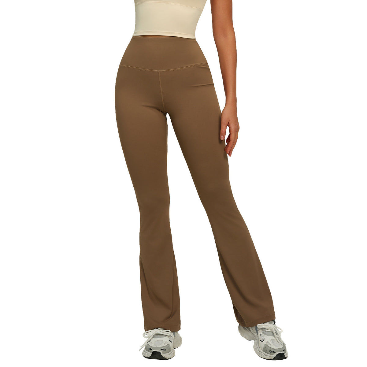 Cross-Border Sports Fitness Pants High-Waisted Hip-Lifting Tight Breathable Slimming Wide-Leg Flared Pants - image 5