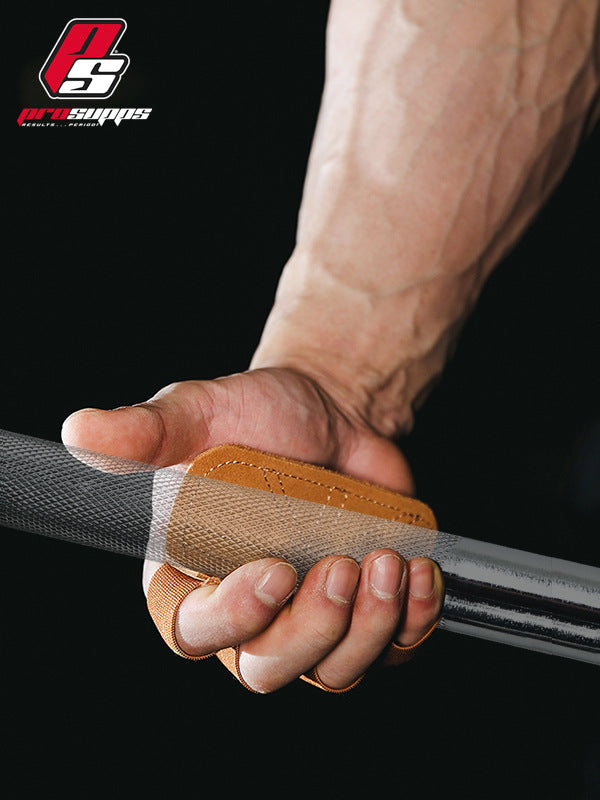 Manufacturers supply cowhide fitness booster with four finger palm protection fitness protector half finger anti-skid equipment horizontal bar hand guard - image 1