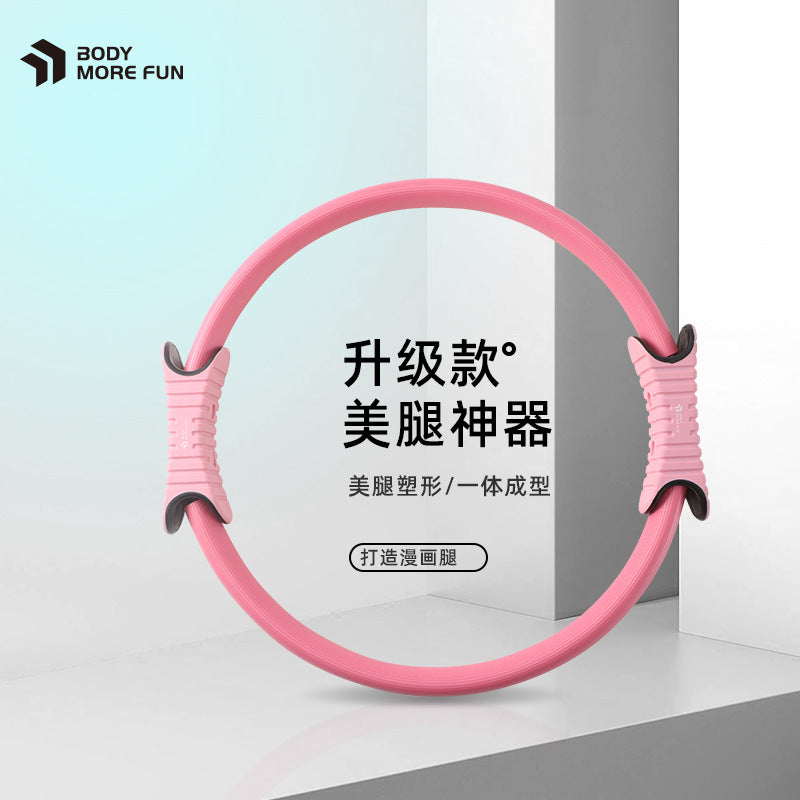 Connez Yoga Pilates Ring tpe Glue Handle Fiberglass Yoga Ring Fitness Open Back Magic Ring - image 2