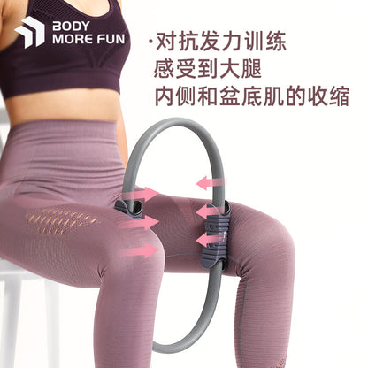 Connez Yoga Pilates Ring tpe Glue Handle Fiberglass Yoga Ring Fitness Open Back Magic Ring - image 3