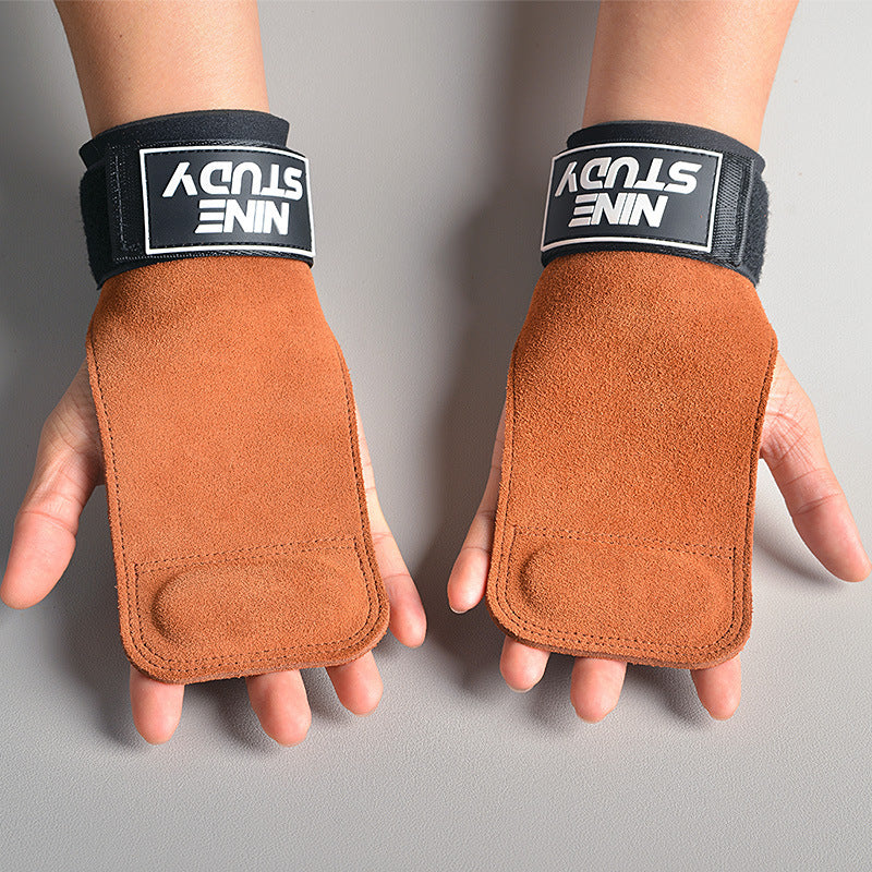 Pull-up booster belt hard pull iron fitness gloves Palm guard single bar anti-off wrist strap lying push-pull back wrist guard - image 3