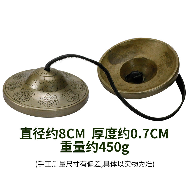 Nepal Bolt Bronze Ding Xia Jixiang Eight Treasures Carved Bolt Yoga Hall Meditation Niche Musical Instruments 8cm - image 3